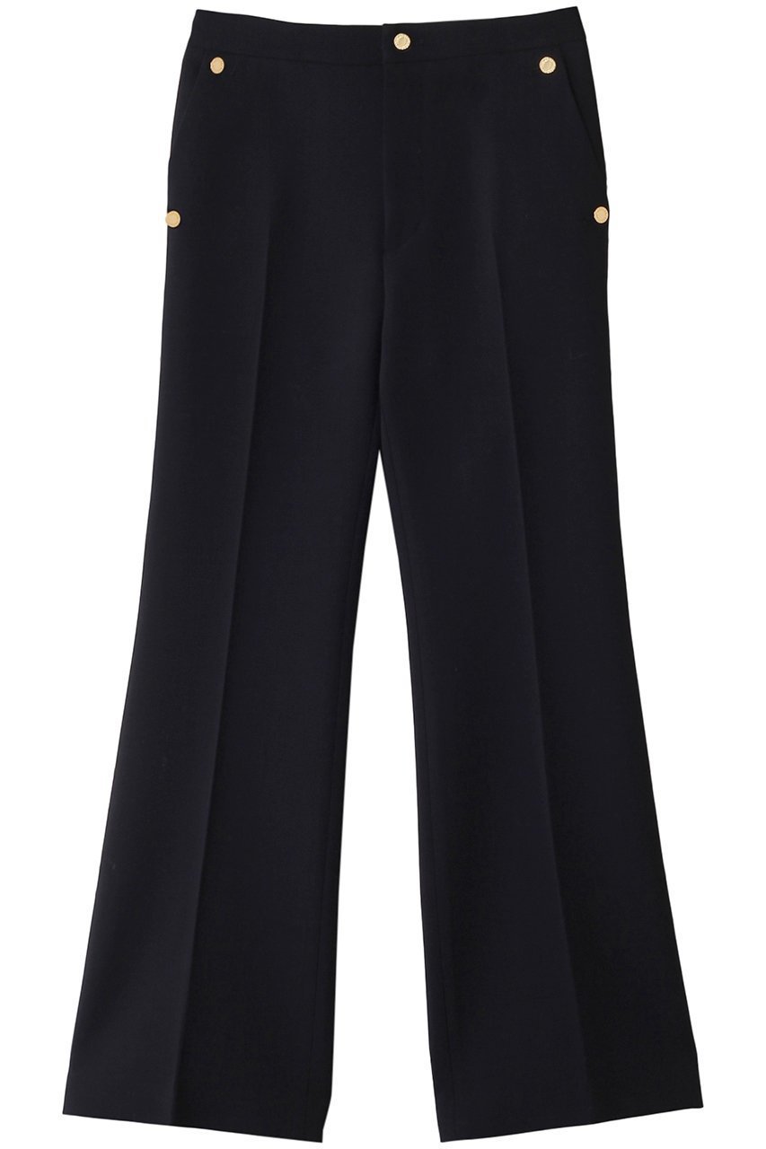 【アルアバイル/allureville】の【Loulou Willoughby】ダブルクロスストレッチパンツ インテリア・キッズ・メンズ・レディースファッション・服の通販 founy(ファニー) 　ファッション　Fashion　レディースファッション　Fashion for Women　パンツ　Pants & Trousers　ストレッチ　Stretch, Stretchy Fabric　センター　Center, Center Line　フレア　Flare, Flared　ポケット　Pocket, Pocket Detail　ロング　Long, Long-Length　エレガント 上品　Elegant　ブラック|ID: prp329100004290158 ipo3291000000035419529