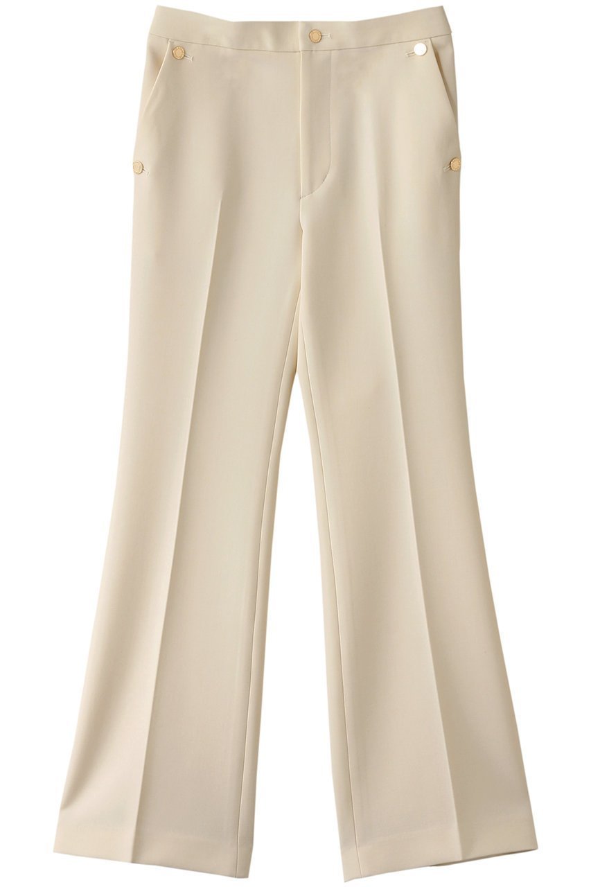 【アルアバイル/allureville】の【Loulou Willoughby】ダブルクロスストレッチパンツ インテリア・キッズ・メンズ・レディースファッション・服の通販 founy(ファニー) ファッション Fashion レディースファッション Fashion for Women パンツ Pants & Trousers ストレッチ Stretch, Stretchy Fabric センター Center, Center Line フレア Flare, Flared ポケット Pocket, Pocket Detail ロング Long, Long-Length エレガント 上品 Elegant アイボリー|ID: prp329100004290158 ipo3291000000036080057