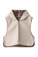 【プレインピープル/PLAIN PEOPLE】のフェイクレザームートンフーディベスト 人気、トレンドファッション・服の通販 founy(ファニー) ファッション Fashion レディースファッション Fashion for Women アウター Coat / Outerwear Collection レディースジャケット・軽アウター Jackets ジャケット Jacket, Outerwear フェイクファー Faux Fur, Imitation Fur フェイクレザー Faux Leather, PU Leather フランス France, French ベスト Vest, Waistcoat ボンディング Bonding, Bonded Fabric |ID:prp329100004293807