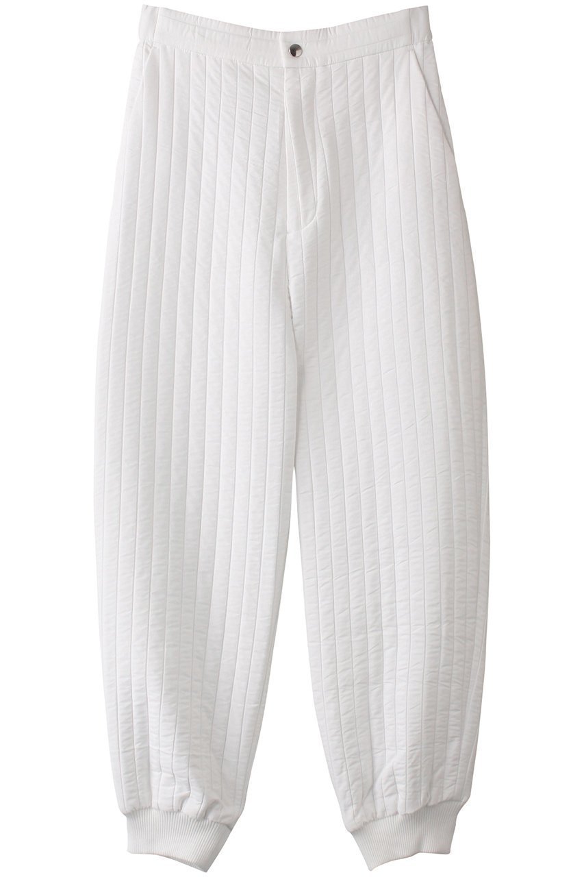 【プレインピープル/PLAIN PEOPLE】のストライプキルティングジョガーパンツ インテリア・キッズ・メンズ・レディースファッション・服の通販 founy(ファニー) 　ファッション　Fashion　レディースファッション　Fashion for Women　パンツ　Pants & Trousers　キルティング　Quilted, Quilting　シンプル　Simple, Minimal　タフタ　Taffeta, Structured Fabric　エレガント 上品　Elegant　ホワイト|ID: prp329100004293810 ipo3291000000035042341
