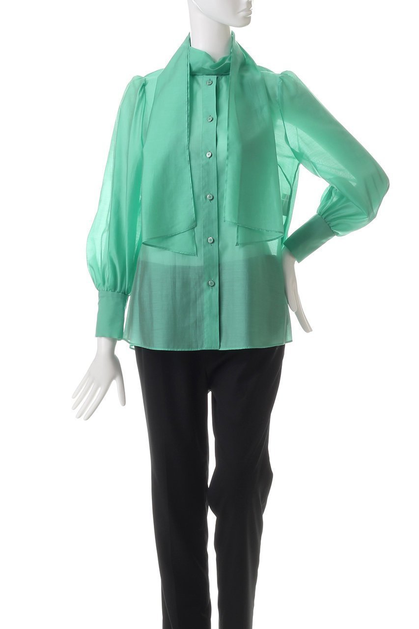 【アルアバイル/allureville】のオーガンザボウブラウス 人気、トレンドファッション・服の通販 founy(ファニー) ファッション Fashion レディースファッション Fashion for Women トップス・カットソー Cut & Sew Tops シャツ・ブラウス・オフィスカジュアル Elegant Blouses & Button-Ups なめらか Smooth, Silky Texture インナー Innerwear オーガンジー Organza Fabric スリーブ Sleeve, Long Sleeve / Short Sleeve リボン Ribbon, Bow ロング Long, Long-Length エレガント 上品 Elegant other-2|ID: prp329100004293823 ipo3291000000032883771