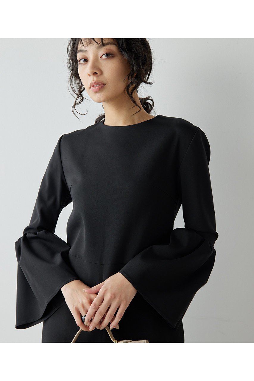 【ウィムガゼット/Whim Gazette】のベルスリーブオールインワン 人気、トレンドファッション・服の通販 founy(ファニー) 　ファッション　Fashion　レディースファッション　Fashion for Women　パンツ　Pants & Trousers　おすすめ　Recommended / Our Picks　なめらか　Smooth, Silky Texture　キュプラ　Cupro, Eco Fabric　シンプル　Simple, Minimal　ストレッチ　Stretch, Stretchy Fabric　スリーブ　Sleeve, Long Sleeve / Short Sleeve　ワイド　Wide, Wide Fit　エレガント 上品　Elegant　other-2|ID: prp329100004293825 ipo3291000000032929051