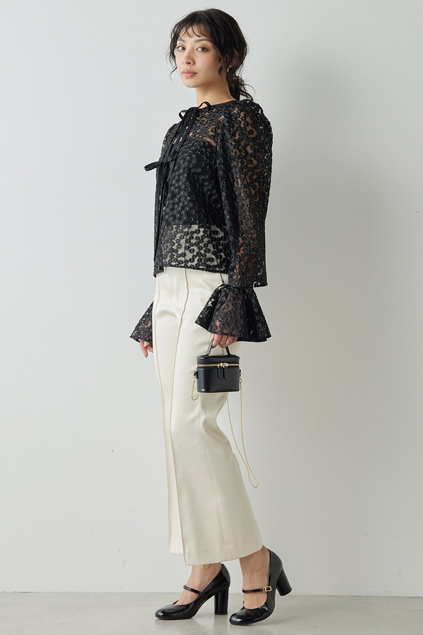 【ウィムガゼット/Whim Gazette】のレースブラウス 人気、トレンドファッション・服の通販 founy(ファニー) 　ファッション　Fashion　レディースファッション　WOMEN　トップス・カットソー　Tops/Tshirt　シャツ/ブラウス　Shirts/Blouses　おすすめ　Recommend　インナー　Inner　スリーブ　Sleeve　チュール　Tulle　フリル　Frills　モチーフ　Motif　リボン　Ribbon　レース　Race　ロング　Long　other-3|ID: prp329100004293826 ipo3291000000031369851