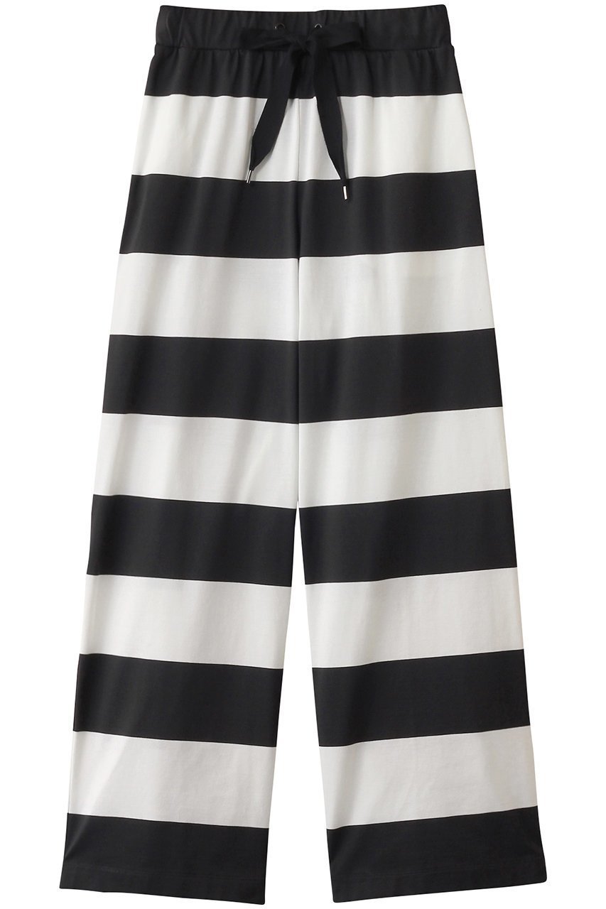 【プレインピープル/PLAIN PEOPLE】のビッグボーダーワイドパンツ インテリア・キッズ・メンズ・レディースファッション・服の通販 founy(ファニー) 　ファッション　Fashion　レディースファッション　Fashion for Women　パンツ　Pants & Trousers　シルケット　Silket, Silky Cotton　ストレート　Straight, Straight Cut　ビッグ　Big, Oversized　ボーダー　Border, Stripe　ランダム　Random, Irregular　ワイド　Wide, Wide Fit　エレガント 上品　Elegant　再入荷　Restock / Back in Stock　アイボリー×チャコール|ID: prp329100004293831 ipo3291000000035391554