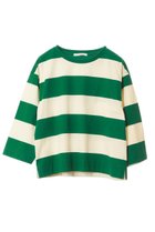 【プレインピープル/PLAIN PEOPLE】のビッグボーダー七分袖プルオーバー グリーン×オフ|ID: prp329100004293832 ipo3291000000032706787