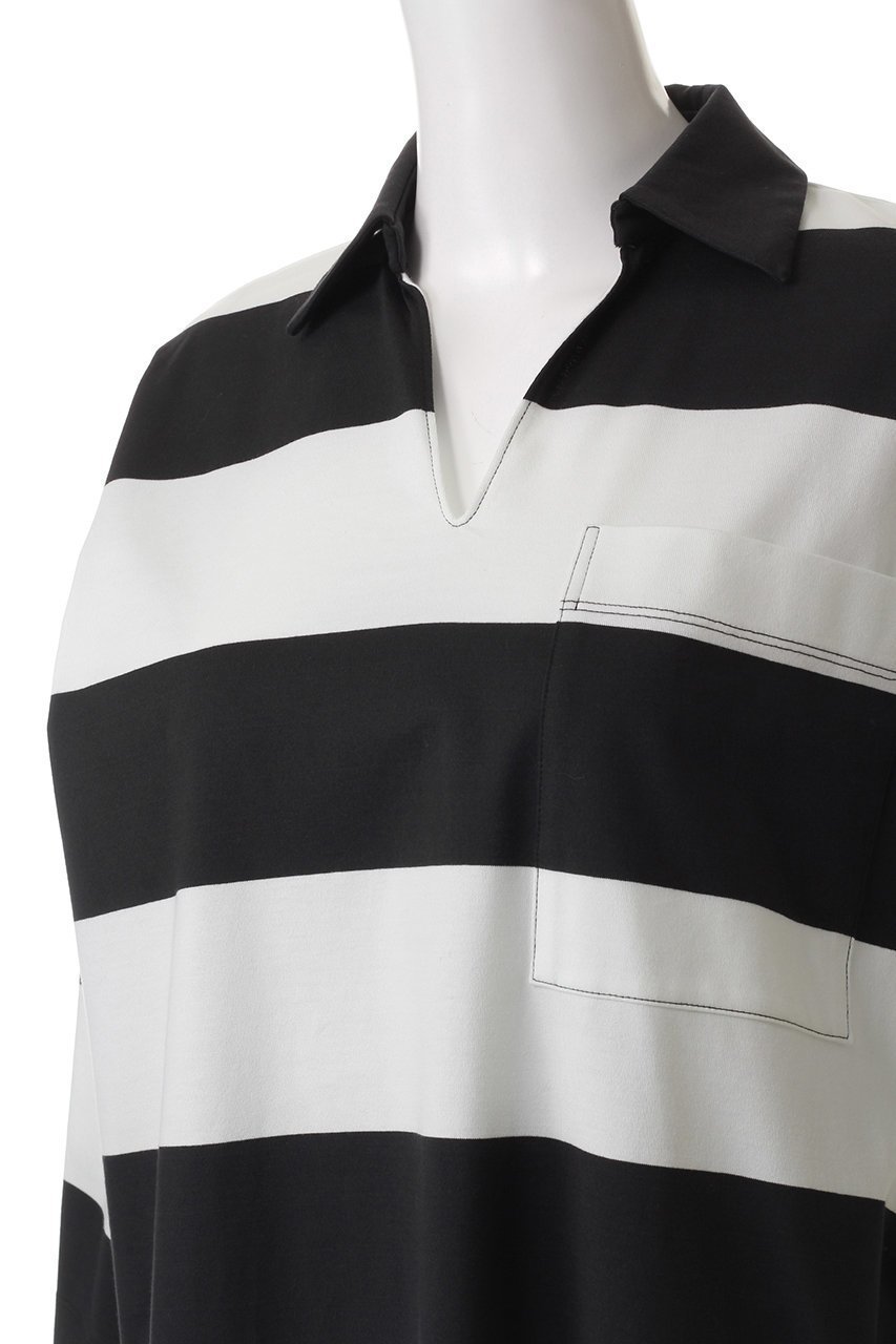 【プレインピープル/PLAIN PEOPLE】のビッグボーダースキッパーロングワンピース 人気、トレンドファッション・服の通販 founy(ファニー) 　ファッション　Fashion　レディースファッション　Fashion for Women　ワンピース　Dresses　チュニック　Tunic Tops & Dresses　シルケット　Silket, Silky Cotton　スキッパー　Skipper, Open Collar　ストレート　Straight, Straight Cut　チュニック　Tunic, Long Top　ビッグ　Big, Oversized　ボーダー　Border, Stripe　ランダム　Random, Irregular　ロング　Long, Long-Length　エレガント 上品　Elegant　other-5|ID: prp329100004293833 ipo3291000000035041482