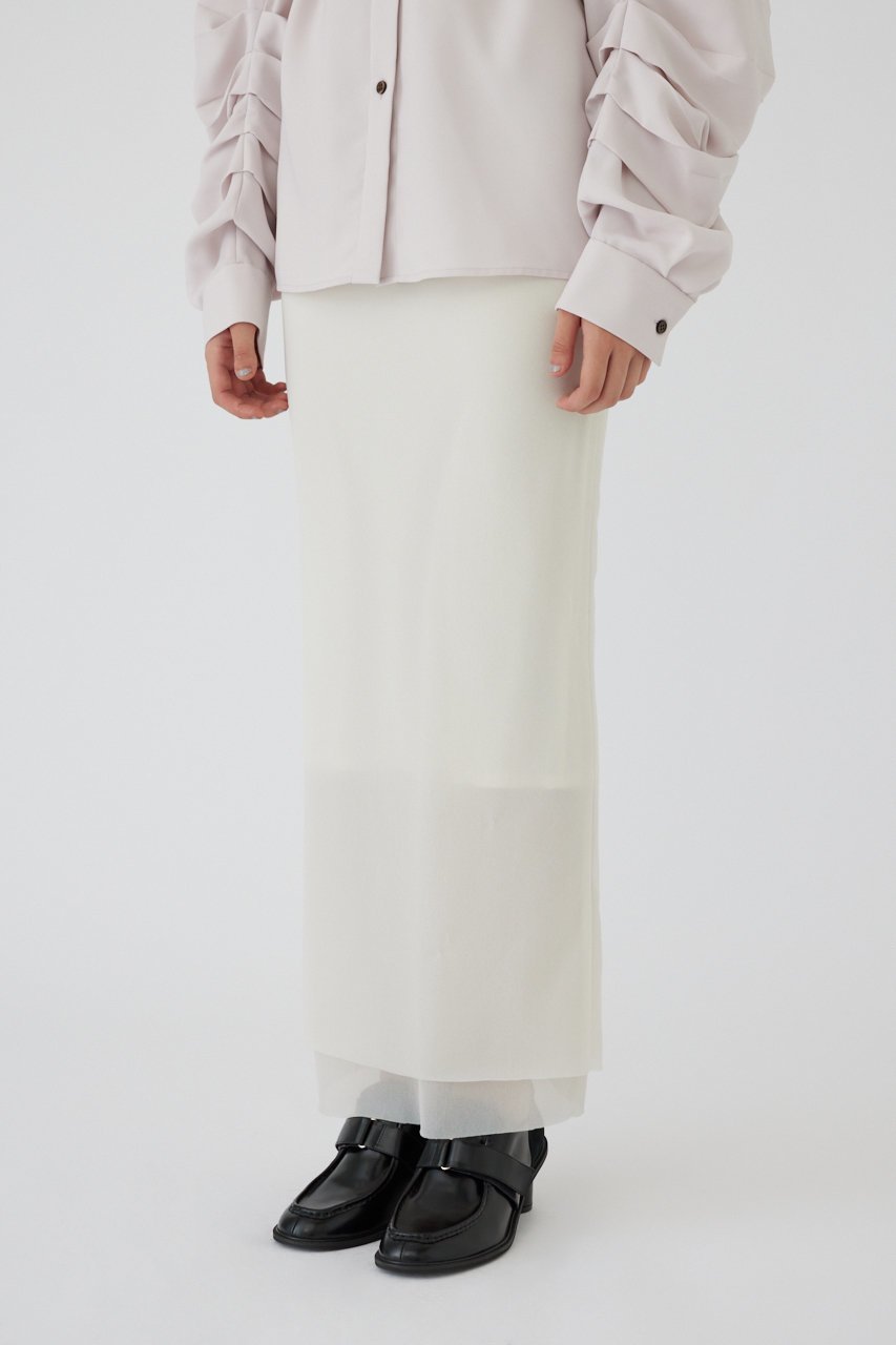 【リムアーク/RIM.ARK】のTransparent layered SK/スカート インテリア・キッズ・メンズ・レディースファッション・服の通販 founy(ファニー) 　ファッション　Fashion　レディースファッション　Fashion for Women　スカート　Skirts　ロングスカート　Long Skirts / Maxi & Midi Skirts　インナー　Innerwear　ストレッチ　Stretch, Stretchy Fabric　レギンス　Leggings, Stretch Pants　ロング　Long, Long-Length　ホワイト|ID: prp329100004293834 ipo3291000000034970743