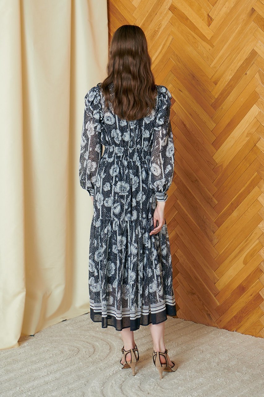 【コルコバード/CORCOVADO】のBLACK TEAボウタイドレス 人気、トレンドファッション・服の通販 founy(ファニー) 　ファッション　Fashion　レディースファッション　Fashion for Women　ワンピース　Dresses　フォーマル・パーティードレス・結婚式用ドレス　Elegant & Casual Dresses　チュニック　Tunic Tops & Dresses　インナー　Innerwear　エレガント 上品　Elegant　オケージョン　Occasion Wear　シフォン　Chiffon, Lightweight Fabric　チュニック　Tunic, Long Top　ドレス　Dress, One-Piece　プリント　Print, Printed Pattern　ヘムライン　Hemline, Bottom Cut　モノトーン　Monotone, Black and White　ロング　Long, Long-Length　other-7|ID: prp329100004293842 ipo3291000000032806536