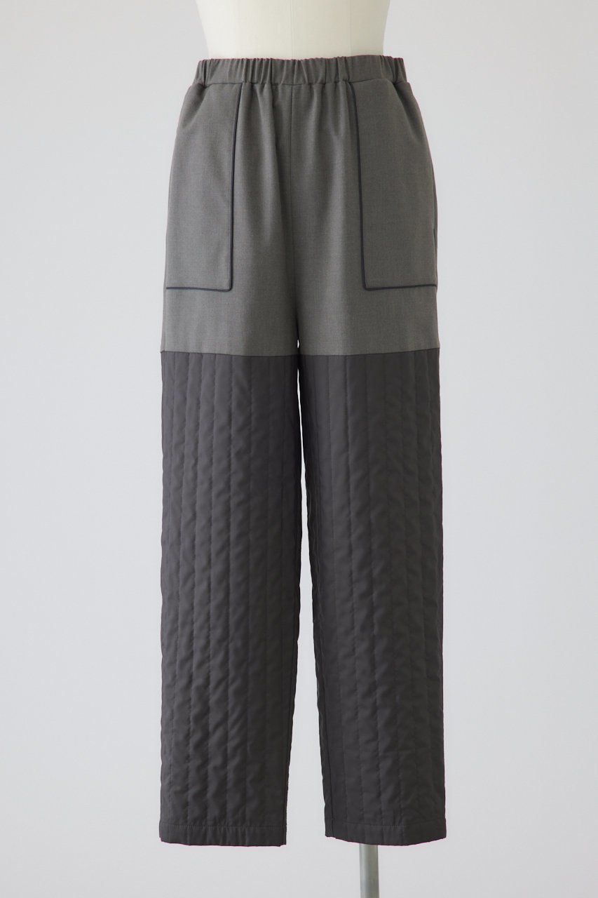 【リムアーク/RIM.ARK】のQuilting PT/パンツ インテリア・キッズ・メンズ・レディースファッション・服の通販 founy(ファニー) 　ファッション　Fashion　レディースファッション　WOMEN　パンツ　Pants　おすすめ　Recommend　アウトドア　Outdoor　キルティング　Quilting　シンプル　Simple　ジャケット　Jacket　スタイリッシュ　Stylish　スポーティ　Sporty　タフタ　Taffeta　ドッキング　Docking　リラックス　Relax　グレー|ID: prp329100004293847 ipo3291000000032375865