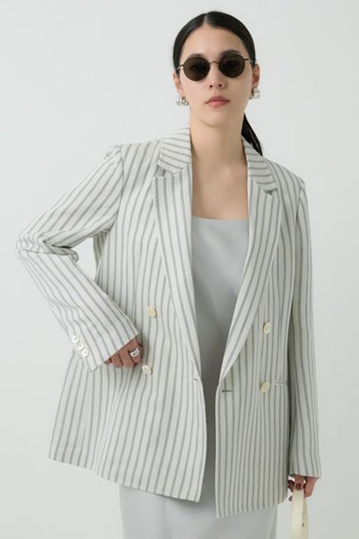 【カオス/Chaos】のストライパージャケット インテリア・キッズ・メンズ・レディースファッション・服の通販 founy(ファニー) https://founy.com/ ファッション Fashion レディースファッション Fashion for Women アウター Coat / Outerwear Collection レディースジャケット・軽アウター Jackets ショート Short, Short Length シルケット Silket, Silky Cotton ジャケット Jacket, Outerwear ストライプ Stripe, Striped Pattern バランス Balance, Style Balance 再入荷 Restock / Back in Stock 別注 Limited Edition, Custom Order 吸水 Absorbent, Quick-Dry 定番 Standard, Basic Item |ID: prp329100004302120 ipo3291000000032694161