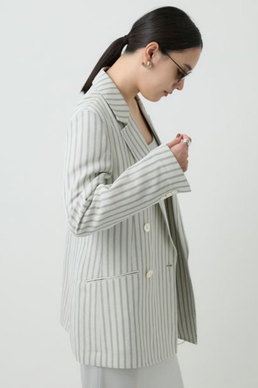 【カオス/Chaos】のストライパージャケット 人気、トレンドファッション・服の通販 founy(ファニー) 　ファッション　Fashion　レディースファッション　Fashion for Women　アウター　Coat / Outerwear Collection　レディースジャケット・軽アウター　Jackets　ショート　Short, Short Length　シルケット　Silket, Silky Cotton　ジャケット　Jacket, Outerwear　ストライプ　Stripe, Striped Pattern　バランス　Balance, Style Balance　再入荷　Restock / Back in Stock　別注　Limited Edition, Custom Order　吸水　Absorbent, Quick-Dry　定番　Standard, Basic Item　other-3|ID: prp329100004302120 ipo3291000000032694166