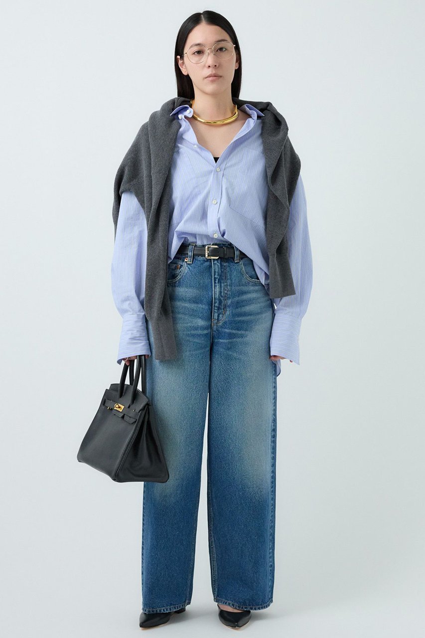 【カオス/Chaos】のガールフレンドシャツ インテリア・キッズ・メンズ・レディースファッション・服の通販 founy(ファニー) 　ファッション　Fashion　レディースファッション　Fashion for Women　トップス・カットソー　Cut & Sew Tops　シャツ・ブラウス・オフィスカジュアル　Elegant Blouses & Button-Ups　なめらか　Smooth, Silky Texture　コンパクト　Compact, Small Size　ショート　Short, Short Length　シルク　Silk, 100% Silk　スリーブ　Sleeve, Long Sleeve / Short Sleeve　ロング　Long, Long-Length　再入荷　Restock / Back in Stock　定番　Standard, Basic Item　ブルーストライプ|ID: prp329100004302121 ipo3291000000032849155