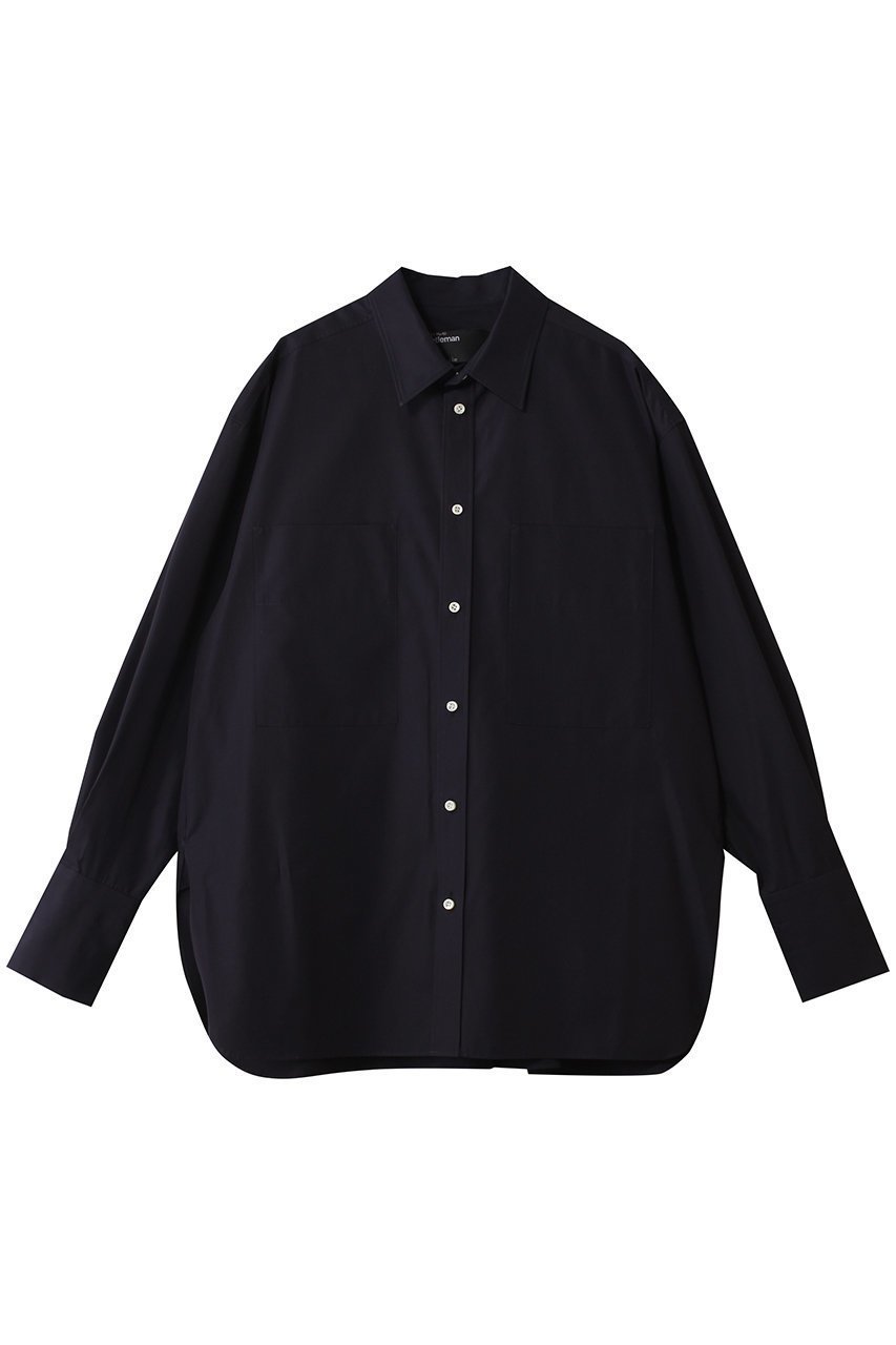 【カオス/Chaos】のガールフレンドシャツ インテリア・キッズ・メンズ・レディースファッション・服の通販 founy(ファニー) 　ファッション　Fashion　レディースファッション　Fashion for Women　トップス・カットソー　Cut & Sew Tops　シャツ・ブラウス・オフィスカジュアル　Elegant Blouses & Button-Ups　なめらか　Smooth, Silky Texture　コンパクト　Compact, Small Size　ショート　Short, Short Length　シルク　Silk, 100% Silk　スリーブ　Sleeve, Long Sleeve / Short Sleeve　ロング　Long, Long-Length　再入荷　Restock / Back in Stock　定番　Standard, Basic Item　ネイビー|ID: prp329100004302121 ipo3291000000035309164