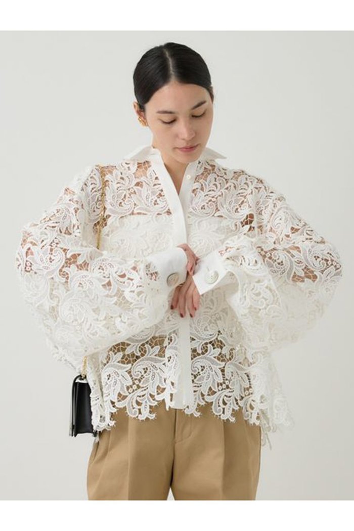 【カオス/Chaos】のブロシェシャツ インテリア・キッズ・メンズ・レディースファッション・服の通販 founy(ファニー) https://founy.com/ ファッション Fashion レディースファッション Fashion for Women トップス・カットソー Cut & Sew Tops シャツ・ブラウス・オフィスカジュアル Elegant Blouses & Button-Ups カフス Cuff Design ケミカル Chemical, Chemical Wash スリーブ Sleeve, Long Sleeve / Short Sleeve レース Lace, Lace Fabric ロング Long, Long-Length エレガント 上品 Elegant 春 Spring |ID: prp329100004302122 ipo3291000000032875081