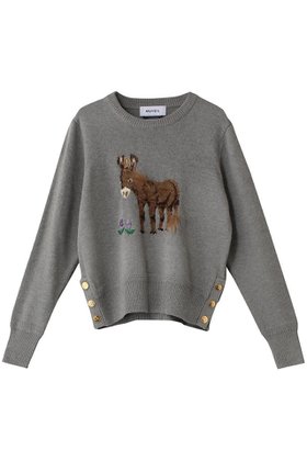 【ミュベール/MUVEIL】 ロバモチーフプルオーバー人気、トレンドファッション・服の通販 founy(ファニー) ファッション Fashion レディースファッション Fashion for Women トップス・カットソー Cut & Sew Tops ニット Knit Tops & Sweaters カジュアルプルオーバー・ニットトップス Pullovers & Knit Tops / Casual Pullovers コンパクト Compact, Small Size モチーフ Motif, Design Theme |ID:prp329100004305573
