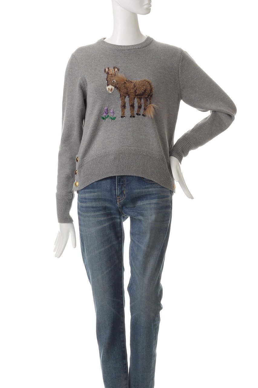 【ミュベール/MUVEIL】のロバモチーフプルオーバー 人気、トレンドファッション・服の通販 founy(ファニー) 　ファッション　Fashion　レディースファッション　Fashion for Women　トップス・カットソー　Cut & Sew Tops　ニット　Knit Tops & Sweaters　カジュアルプルオーバー・ニットトップス　Pullovers & Knit Tops / Casual Pullovers　コンパクト　Compact, Small Size　モチーフ　Motif, Design Theme　other-2|ID: prp329100004305573 ipo3291000000032960971