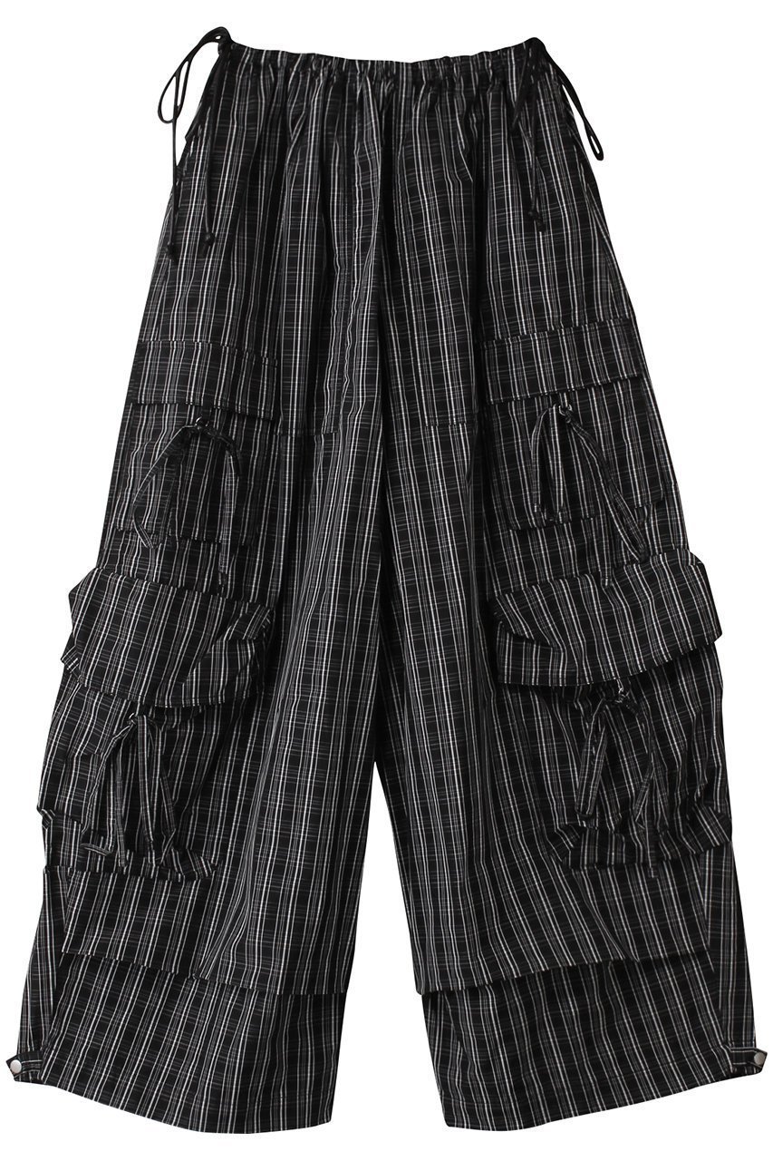 【メゾンスペシャル/MAISON SPECIAL】のRibbon Design Cargo Pants/リボンカーゴパンツ インテリア・キッズ・メンズ・レディースファッション・服の通販 founy(ファニー) 　ファッション　Fashion　レディースファッション　Fashion for Women　パンツ　Pants & Trousers　カーゴパンツ　Cargo Pants, Utility Pants　ストライプ　Stripe, Striped Pattern　セットアップ　Set-Up, Coordinated Outfit　タフタ　Taffeta, Structured Fabric　チェック　Check, Plaid, Tartan　ポケット　Pocket, Pocket Detail　リボン　Ribbon, Bow　BLK(ブラック)|ID: prp329100004305578 ipo3291000000032911274