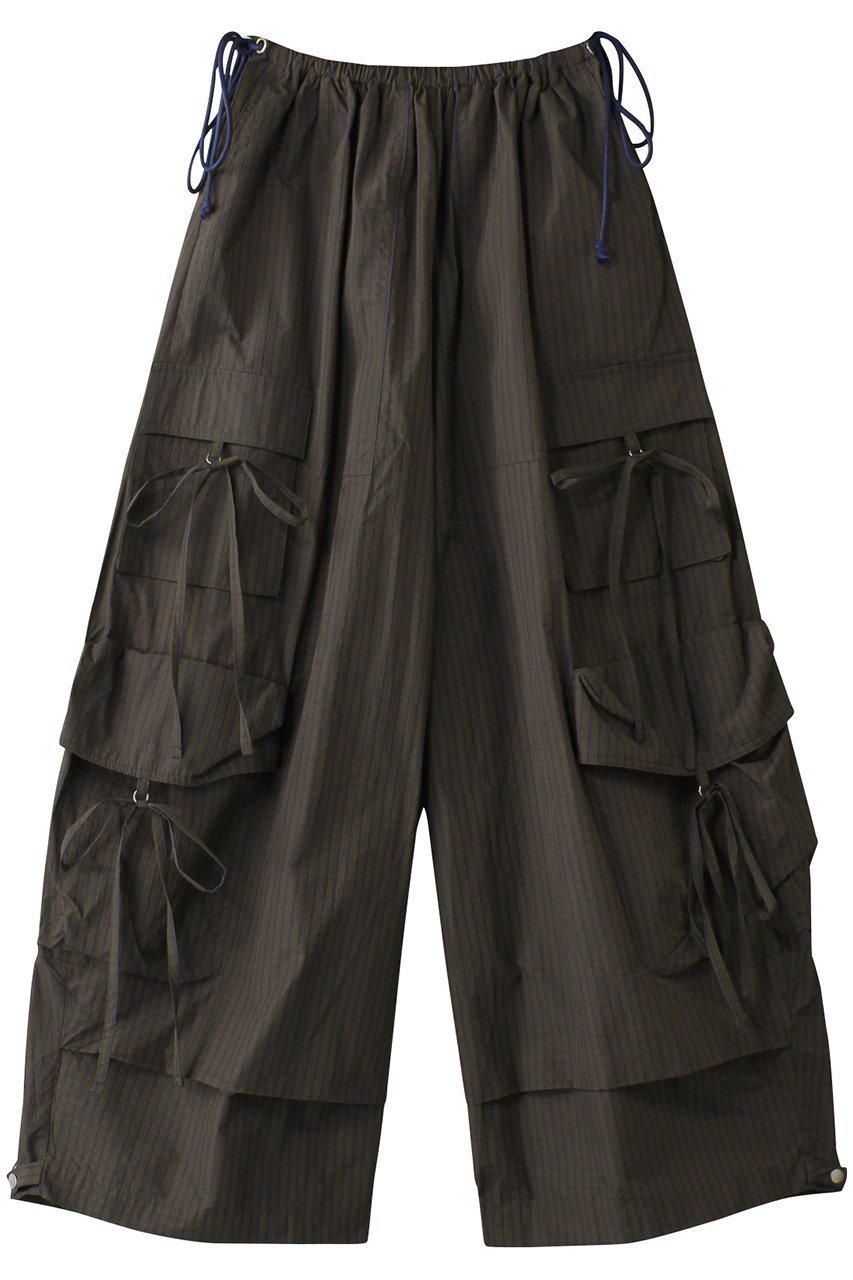 【メゾンスペシャル/MAISON SPECIAL】のRibbon Design Cargo Pants/リボンカーゴパンツ インテリア・キッズ・メンズ・レディースファッション・服の通販 founy(ファニー) 　ファッション　Fashion　レディースファッション　Fashion for Women　パンツ　Pants & Trousers　カーゴパンツ　Cargo Pants, Utility Pants　ストライプ　Stripe, Striped Pattern　セットアップ　Set-Up, Coordinated Outfit　タフタ　Taffeta, Structured Fabric　チェック　Check, Plaid, Tartan　ポケット　Pocket, Pocket Detail　リボン　Ribbon, Bow　KHK(カーキ)|ID: prp329100004305578 ipo3291000000032911280