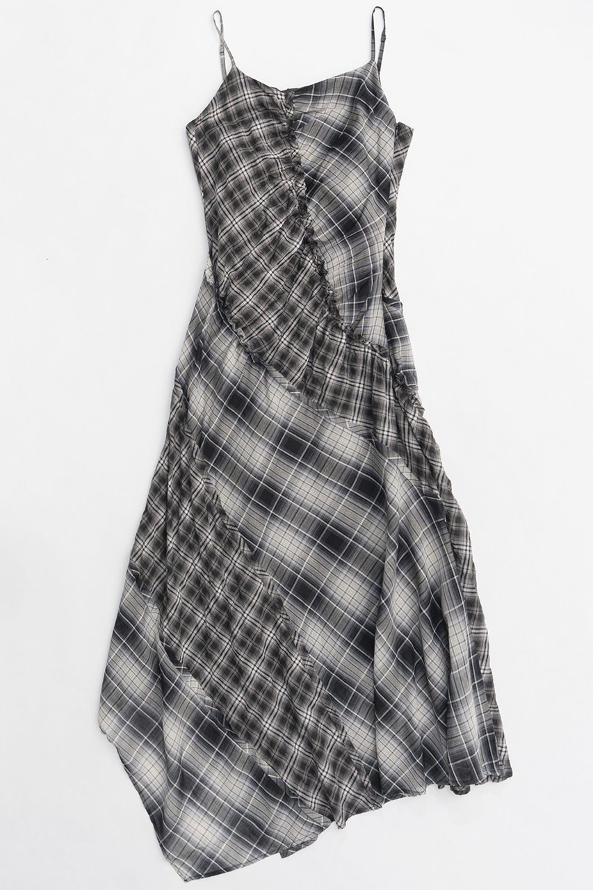 【メゾンスペシャル/MAISON SPECIAL】のPlaid Pattern Combination Frill Dress/チェックコンビフリルワンピース インテリア・キッズ・メンズ・レディースファッション・服の通販 founy(ファニー) 　ファッション　Fashion　レディースファッション　WOMEN　ワンピース　Dress　ドレス　Party Dresses　チュニック　Tunic　アシンメトリー　Asymmetry　インナー　Inner　オレンジ　Orange　春　Spring　カッティング　Cutting　チェック　Check　チュニック　Tunic　ドッキング　Docking　フリル　Frills　ロング　Long　A/W・秋冬　Aw・Autumn/Winter・Fw・Fall-Winter　S/S・春夏　Ss・Spring/Summer　夏　Summer　2025年　2025　BLK(ブラック)|ID: prp329100004305582 ipo3291000000029853975