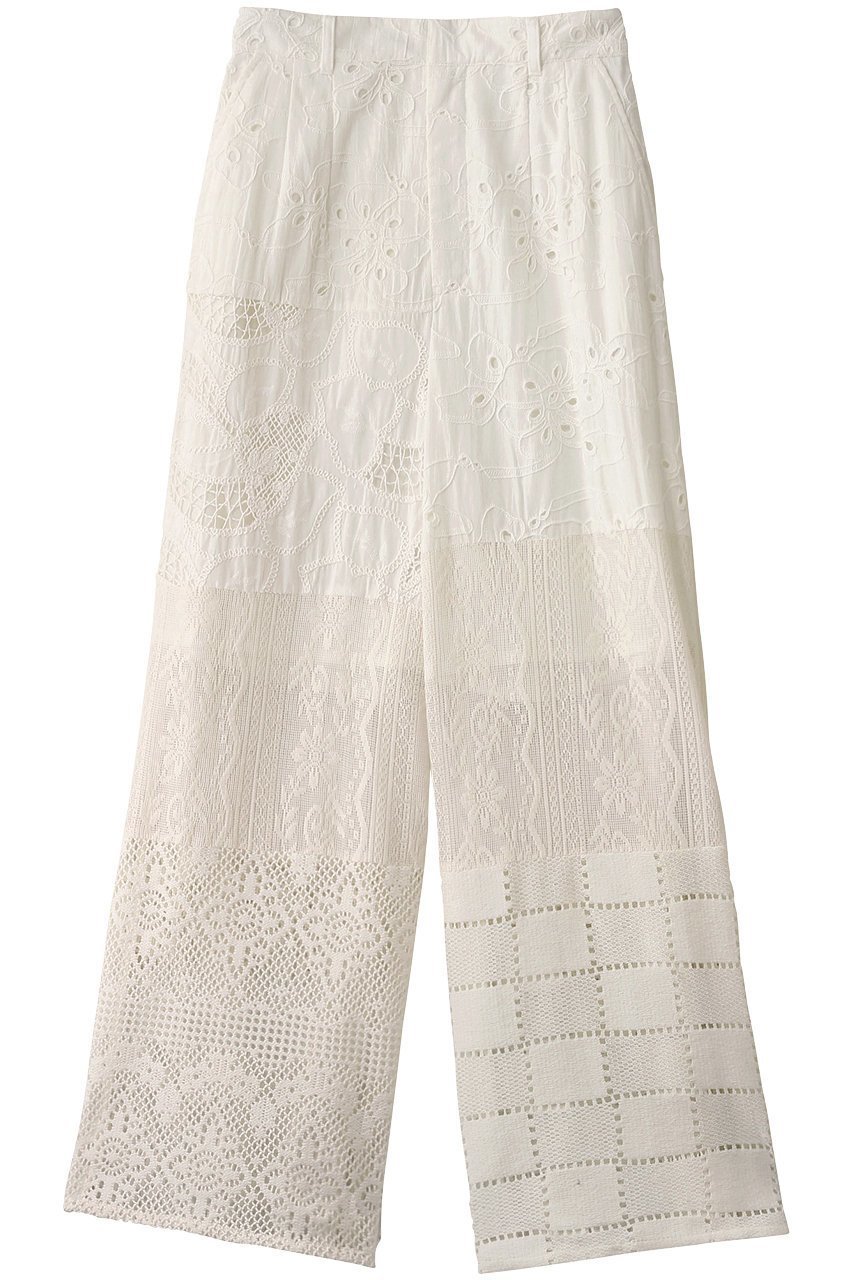 【メゾンスペシャル/MAISON SPECIAL】のLace Fabric Docking Pants/レースドッキングパンツ インテリア・キッズ・メンズ・レディースファッション・服の通販 founy(ファニー) 　ファッション　Fashion　レディースファッション　Fashion for Women　パンツ　Pants & Trousers　エレガント 上品　Elegant　ジャケット　Jacket, Outerwear　セットアップ　Set-Up, Coordinated Outfit　フィット　Fit, Slim Fit　フォーマル　Formal, Dressy　リラックス　Relax, Relaxed Fit　レース　Lace, Lace Fabric　WHT(ホワイト)|ID: prp329100004305598 ipo3291000000032919681