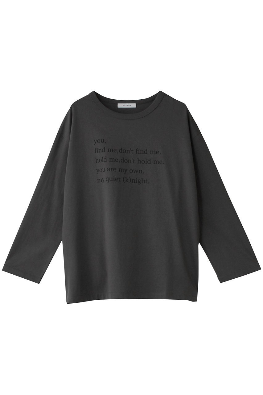 【エリオポール/heliopole】のロングスリーブTシャツ インテリア・キッズ・メンズ・レディースファッション・服の通販 founy(ファニー) 　ファッション　Fashion　レディースファッション　Fashion for Women　トップス・カットソー　Cut & Sew Tops　シャツ・ブラウス・オフィスカジュアル　Elegant Blouses & Button-Ups　ロングTシャツ・Tシャツ　Longline T-Shirts & Tees　カットソー・ベーシックTシャツ　Cut-and-Sewn Tops / Stretch Tees & Basics　スタイリッシュ　Stylish, Fashionable　スリーブ　Sleeve, Long Sleeve / Short Sleeve　フロント　Front, Front Design　プリント　Print, Printed Pattern　ロング　Long, Long-Length　グレー|ID: prp329100004305599 ipo3291000000032879663