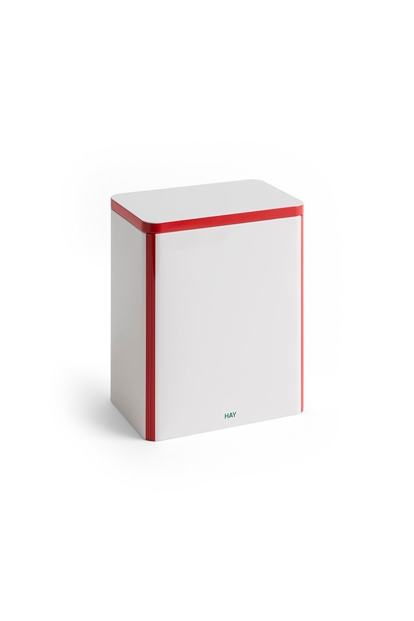 【ヘイ/HAY / GOODS】のTin Container L インテリア・キッズ・メンズ・レディースファッション・服の通販 founy(ファニー) 　カラフル　Colorful Design　チェック　Check, Plaid, Tartan　テーブル　Table, Dining Table　オフホワイト&レッド|ID: prp329100004306716 ipo3291000000035716450