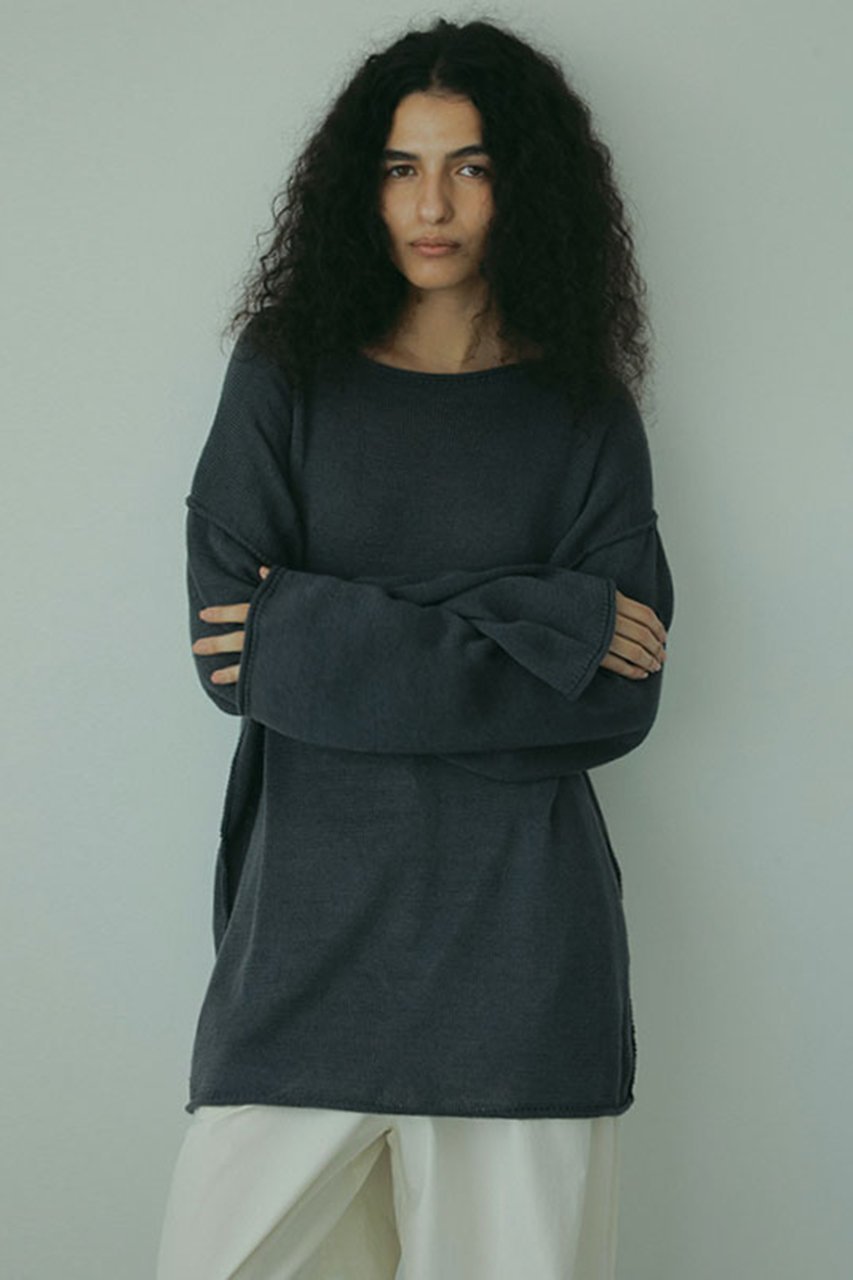 【エトレトウキョウ/ETRE TOKYO】のロールエンドリネンニットプルオーバー 人気、トレンドファッション・服の通販 founy(ファニー) 　ファッション　Fashion　レディースファッション　WOMEN　トップス・カットソー　Tops/Tshirt　ニット　Knit Tops　プルオーバー　Pullover　おすすめ　Recommend　リネン　Linen　リラックス　Relax　other-5|ID: prp329100004306721 ipo3291000000031632001