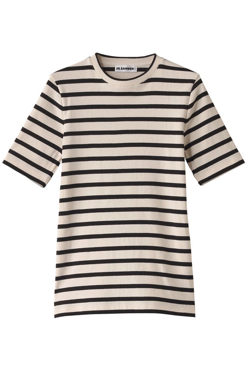 【ジル サンダー/JIL SANDER】の【JIL SANDER+】クルーネックボーダーTシャツ 人気、トレンドファッション・服の通販 founy(ファニー) 　ファッション　Fashion　レディースファッション　WOMEN　トップス・カットソー　Tops/Tshirt　シャツ/ブラウス　Shirts/Blouses　ロング / Tシャツ　T-Shirts　カットソー　Cut and Sewn　2025年　2025　A/W・秋冬　Aw・Autumn/Winter・Fw・Fall-Winter　S/S・春夏　Ss・Spring/Summer　インナー　Inner　ショート　Short　スリーブ　Sleeve　ボーダー　Border　エレガント 上品　Elegant　夏　Summer　春　Spring　 other-1|ID: prp329100004306726 ipo3291000000029863046