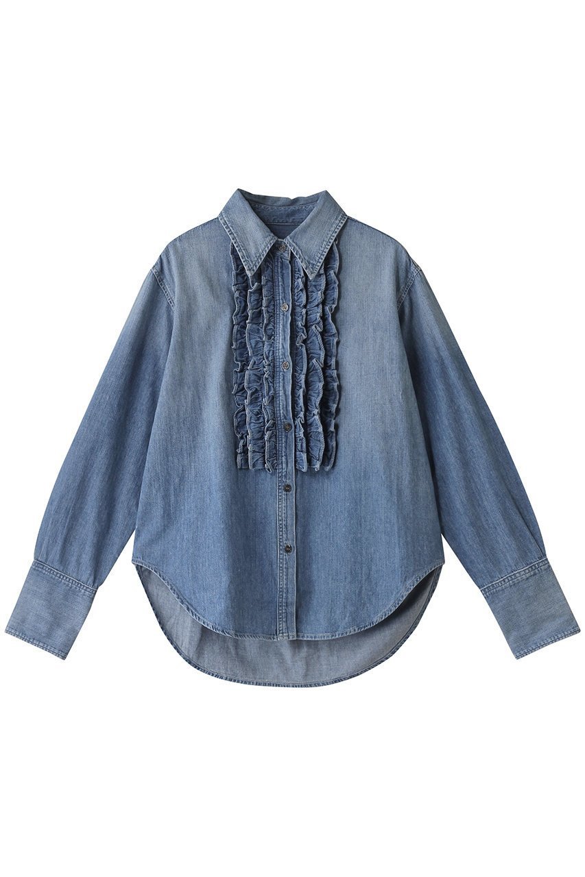 【プルミエ アロンディスモン/1er Arrondissement】の【CITIZENS of HUMANITY】ブラウス 人気、トレンドファッション・服の通販 founy(ファニー) 　ファッション　Fashion　レディースファッション　Fashion for Women　トップス・カットソー　Cut & Sew Tops　シャツ・ブラウス・オフィスカジュアル　Elegant Blouses & Button-Ups　おすすめ　Recommended / Our Picks　スリーブ　Sleeve, Long Sleeve / Short Sleeve　デニム　Denim, Jeans Material　フリル　Frill, Ruffle　ロング　Long, Long-Length　 other-1|ID: prp329100004306741 ipo3291000000032881722