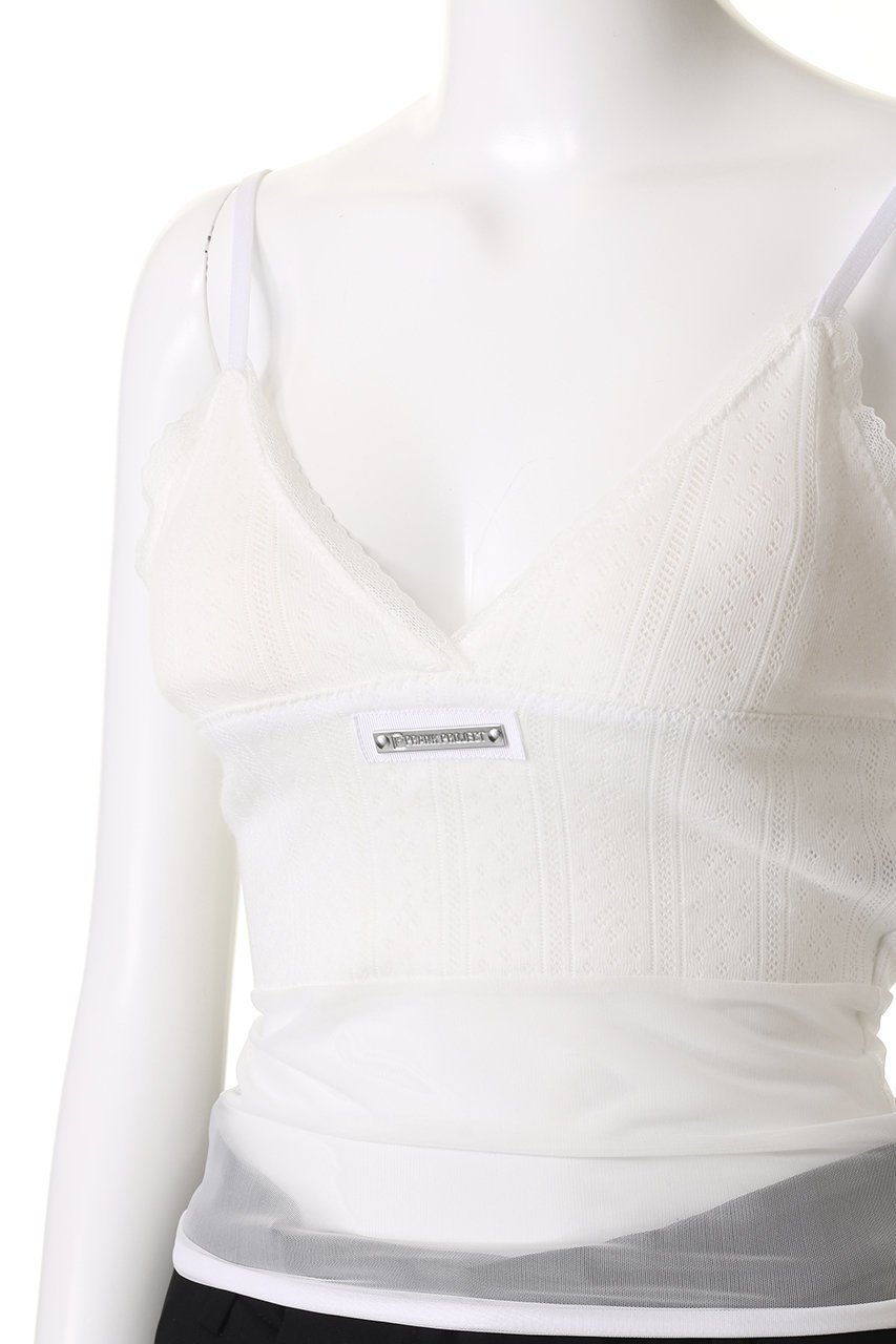 【プランク プロジェクト/PRANK PROJECT】のアイレットレースシアーキャミ / Eyelet lace Sheer camisole 人気、トレンドファッション・服の通販 founy(ファニー) 　ファッション　Fashion　レディースファッション　Fashion for Women　トップス・カットソー　Cut & Sew Tops　キャミソール&ノースリーブ　Camisoles & Sleeveless Tops　シャツ・ブラウス・オフィスカジュアル　Elegant Blouses & Button-Ups　ロングTシャツ・Tシャツ　Longline T-Shirts & Tees　カットソー・ベーシックTシャツ　Cut-and-Sewn Tops / Stretch Tees & Basics　おすすめ　Recommended / Our Picks　インナー　Innerwear　キャミソール　Camisole, Spaghetti Strap Top　クロップド　Cropped, Short Length　シアー　Sheer, See-Through　スカラップ　Scallop, Scalloped Edge　タンク　Tank Top, Sleeveless Top　トレンド　Trend, Trending Now　パターン　Pattern, Design Print　メッシュ　Mesh, Net Fabric　レース　Lace, Lace Fabric　other-5|ID: prp329100004308128 ipo3291000000032889234