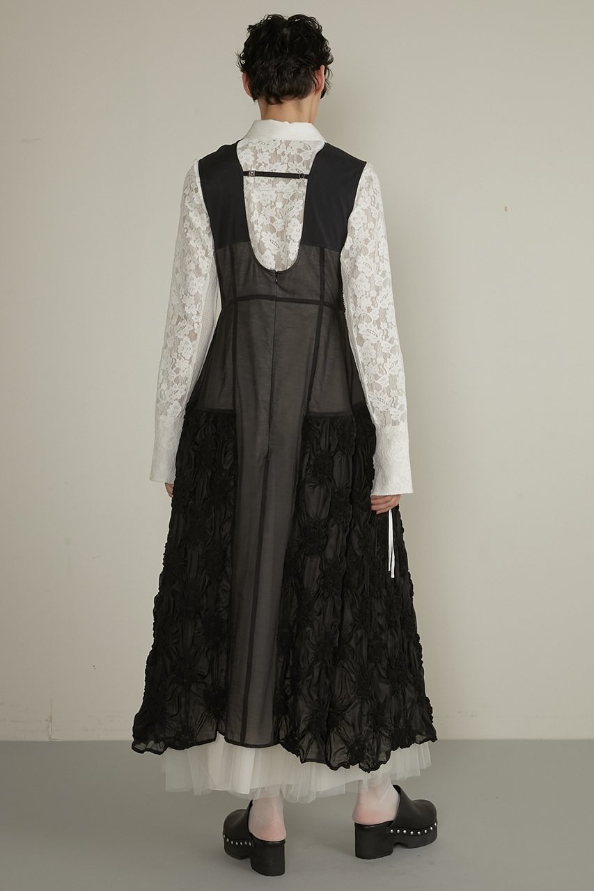 【プランク プロジェクト/PRANK PROJECT】のフラワーシャーリングパネルワンピース / Flower shirring panel dress 人気、トレンドファッション・服の通販 founy(ファニー) 　ファッション　Fashion　レディースファッション　WOMEN　ワンピース　Dress　ドレス　Party Dresses　チュニック　Tunic　インナー　Inner　カッティング　Cutting　シアー　Sheer　シャーリング　Shirring　ストレッチ　Stretch　スニーカー　Sneakers　チュニック　Tunic　チュール　Tulle　バランス　Balance　フラワー　Flower　フロント　Front　モチーフ　Motif　リネン　Linen　レース　Race　ロング　Long　エレガント 上品　Elegant　長袖　Long Sleeve　other-8|ID: prp329100004308137 ipo3291000000031367508