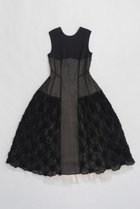 【プランク プロジェクト/PRANK PROJECT】のフラワーシャーリングパネルワンピース / Flower shirring panel dress BLK(ブラック)|ID: prp329100004308137 ipo3291000000035365652