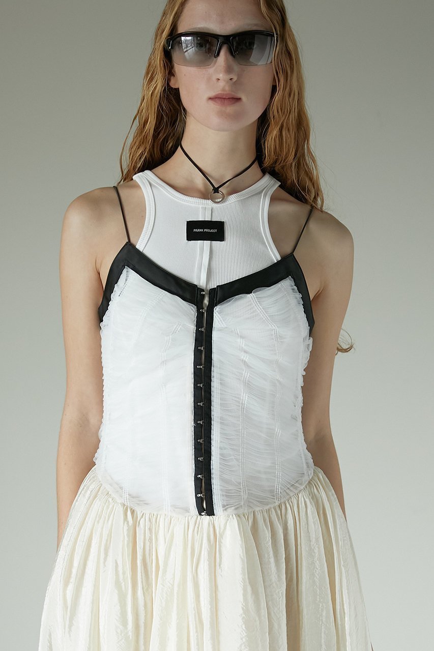 【プランク プロジェクト/PRANK PROJECT】のシャーリングチュールワンピース / Shirring Tulle Dress 人気、トレンドファッション・服の通販 founy(ファニー) 　ファッション　Fashion　レディースファッション　Fashion for Women　ワンピース　Dresses　フォーマル・パーティードレス・結婚式用ドレス　Elegant & Casual Dresses　チュニック　Tunic Tops & Dresses　おすすめ　Recommended / Our Picks　インナー　Innerwear　キャミワンピース　Cami Dress, Slip Dress　シアー　Sheer, See-Through　シャーリング　Shirring, Ruched　タンク　Tank Top, Sleeveless Top　チュニック　Tunic, Long Top　チュール　Tulip, Tulip Motif　ドレス　Dress, One-Piece　パーティ　Party, Party Style　リゾート　Resort, Vacation Style　ロング　Long, Long-Length　ワッシャー　Washer, Crinkled Finish　エレガント 上品　Elegant　other-7|ID: prp329100004308138 ipo3291000000032881934