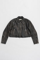 【プランク プロジェクト/PRANK PROJECT】のレザークロップドモトジャケット / Leather Cropped Moto Jacket BLK(ブラック)|ID:prp329100004308139