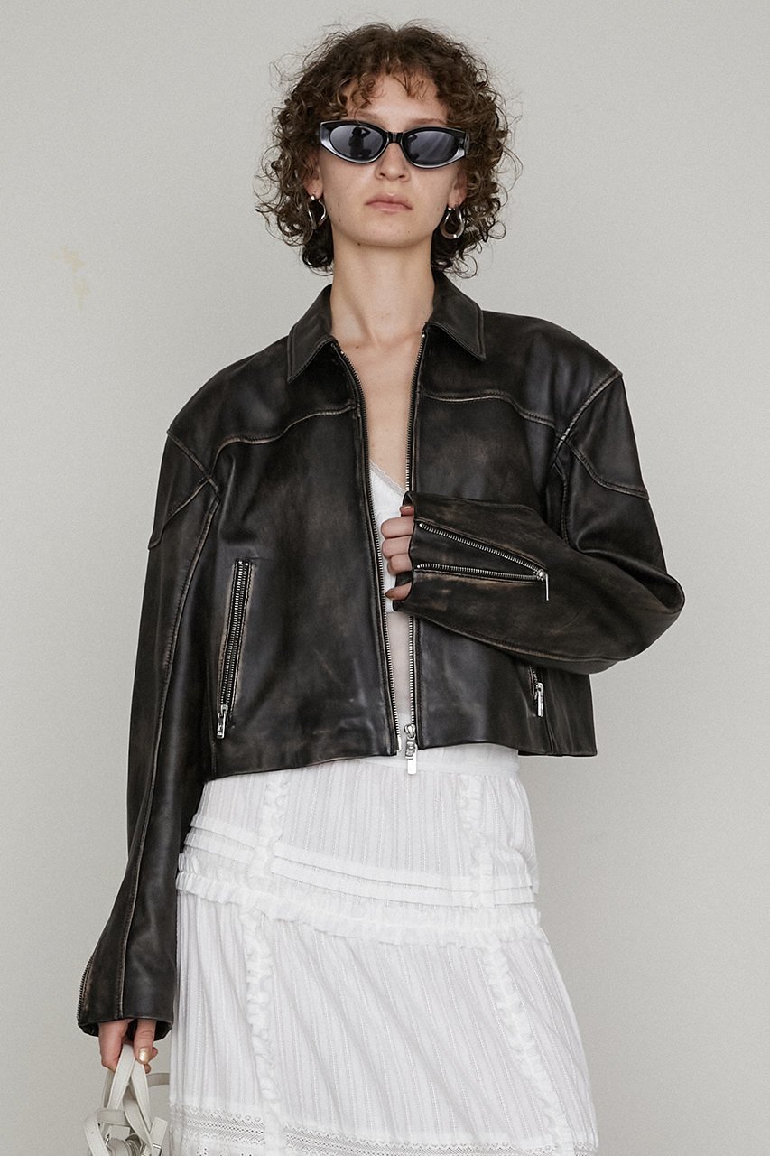 【プランク プロジェクト/PRANK PROJECT】のレザークロップドモトジャケット / Leather Cropped Moto Jacket 人気、トレンドファッション・服の通販 founy(ファニー) 　ファッション　Fashion　レディースファッション　Fashion for Women　アウター　Coat / Outerwear Collection　レディースジャケット・軽アウター　Jackets　ブルゾンジャケット・スポーティアウター　Blouson Jackets　おすすめ　Recommended / Our Picks　クロップド　Cropped, Short Length　シンプル　Simple, Minimal　ジャケット　Jacket, Outerwear　バランス　Balance, Style Balance　ブルゾン　Blouson, Bomber Jacket　レース　Lace, Lace Fabric　軽量　Lightweight, Ultra Light　other-8|ID: prp329100004308139 ipo3291000000035825885