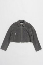 【プランク プロジェクト/PRANK PROJECT】のスウェードクロップドモトジャケット / Suede Cropped Moto Jacket GRY(グレー)|ID: prp329100004308140 ipo3291000000035580695