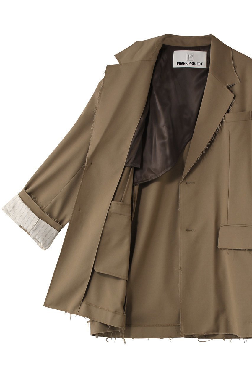 【プランク プロジェクト/PRANK PROJECT】のローエッジオーバーサイズジャケット / Low Edge Over Jacket 人気、トレンドファッション・服の通販 founy(ファニー) 　ファッション　Fashion　レディースファッション　Fashion for Women　アウター　Coat / Outerwear Collection　レディースジャケット・軽アウター　Jackets　おすすめ　Recommended / Our Picks　ジャケット　Jacket, Outerwear　ツイル　Twist, Twisted Detail　バランス　Balance, Style Balance　レース　Lace, Lace Fabric　other-6|ID: prp329100004308145 ipo3291000000032920678