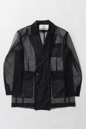 【プランク プロジェクト/PRANK PROJECT】のダブルレイヤーチュールジャケット / Bonded Tulle Jacket 人気、トレンドファッション・服の通販 founy(ファニー) ファッション Fashion レディースファッション WOMEN アウター Coat Outerwear ジャケット Jackets インナー Inner 春 Spring ジャケット Jacket ストライプ Stripe ダブル Double チュール Tulle デニム Denim フォルム Form ポケット Pocket A/W・秋冬 Aw・Autumn/Winter・Fw・Fall-Winter S/S・春夏 Ss・Spring/Summer おすすめ Recommend 夏 Summer 2025年 2025 |ID:prp329100004308146