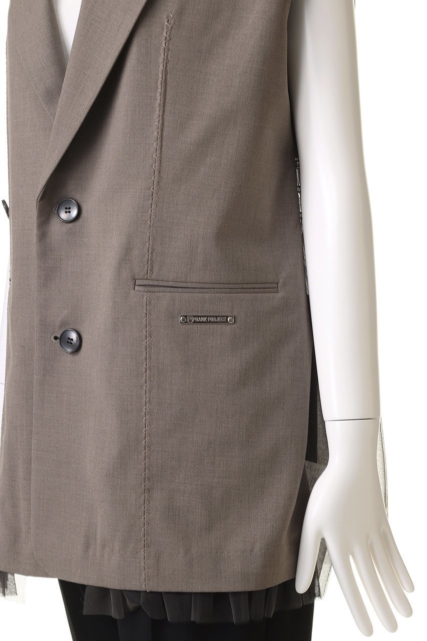 【プランク プロジェクト/PRANK PROJECT】のチュールドッキングジレ / Tulle Docking Gilet 人気、トレンドファッション・服の通販 founy(ファニー) 　ファッション　Fashion　レディースファッション　Fashion for Women　アウター　Coat / Outerwear Collection　レディースジャケット・軽アウター　Jackets　おすすめ　Recommended / Our Picks　クラシック　Classic, Timeless Style　シャーリング　Shirring, Ruched　ジャケット　Jacket, Outerwear　チュール　Tulip, Tulip Motif　フロント　Front, Front Design　ベスト　Vest, Waistcoat　other-5|ID: prp329100004308148 ipo3291000000032918071