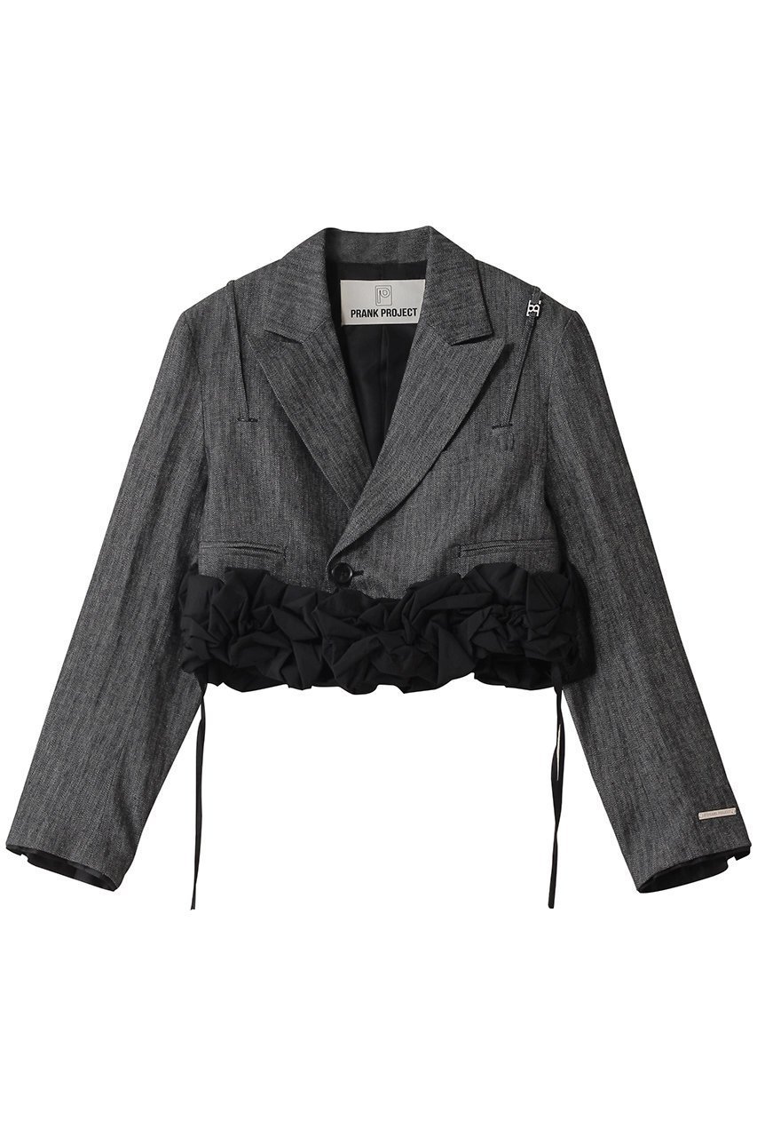 【プランク プロジェクト/PRANK PROJECT】のボリュームモチーフショートジャケット / Volume Motif Short Jacket インテリア・キッズ・メンズ・レディースファッション・服の通販 founy(ファニー) 　ファッション　Fashion　レディースファッション　Fashion for Women　アウター　Coat / Outerwear Collection　レディースジャケット・軽アウター　Jackets　キャミ　Camisole, Cami Top　コンパクト　Compact, Small Size　ショート　Short, Short Length　シンプル　Simple, Minimal　ジャケット　Jacket, Outerwear　ストレート　Straight, Straight Cut　ビスチェ　Bustier, Corset Top　ボトム　Bottoms, Lower Wear　モチーフ　Motif, Design Theme　リネン　Linen, Linen Fabric　ワイド　Wide, Wide Fit　おすすめ　Recommended / Our Picks　MLT(マルチカラー)|ID: prp329100004308150 ipo3291000000032923106