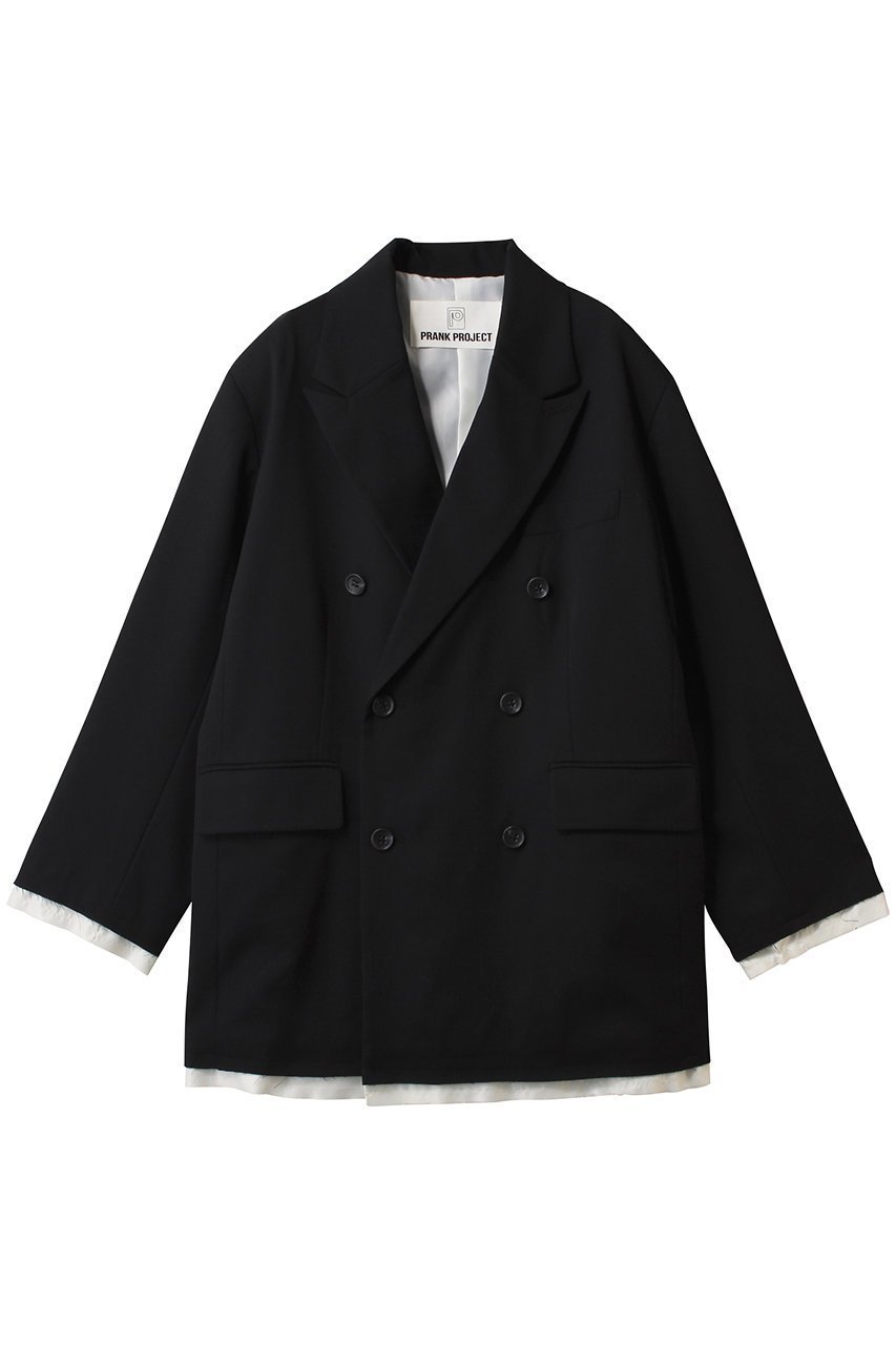 【プランク プロジェクト/PRANK PROJECT】のオーバーサイズジャケット / Oversized Jacket インテリア・キッズ・メンズ・レディースファッション・服の通販 founy(ファニー) 　ファッション　Fashion　レディースファッション　Fashion for Women　アウター　Coat / Outerwear Collection　レディースジャケット・軽アウター　Jackets　インナー　Innerwear　コーティング　Coating, Coated Finish　ジャケット　Jacket, Outerwear　ストライプ　Stripe, Striped Pattern　ダウン　Down, Puffer　ダブル　Double, Double-Breasted　チェック　Check, Plaid, Tartan　パーカー　Hoodie, Parka　ロング　Long, Long-Length　おすすめ　Recommended / Our Picks　BLK(ブラック)|ID: prp329100004308151 ipo3291000000032932173