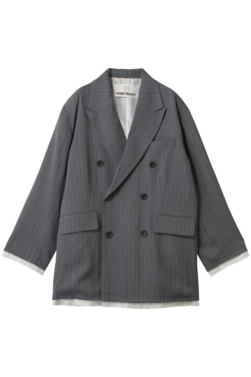 【プランク プロジェクト/PRANK PROJECT】のオーバーサイズジャケット / Oversized Jacket インテリア・キッズ・メンズ・レディースファッション・服の通販 founy(ファニー) 　ファッション　Fashion　レディースファッション　Fashion for Women　アウター　Coat / Outerwear Collection　レディースジャケット・軽アウター　Jackets　インナー　Innerwear　コーティング　Coating, Coated Finish　ジャケット　Jacket, Outerwear　ストライプ　Stripe, Striped Pattern　ダウン　Down, Puffer　ダブル　Double, Double-Breasted　チェック　Check, Plaid, Tartan　パーカー　Hoodie, Parka　ロング　Long, Long-Length　おすすめ　Recommended / Our Picks　GRY(グレー)|ID: prp329100004308151 ipo3291000000032932181