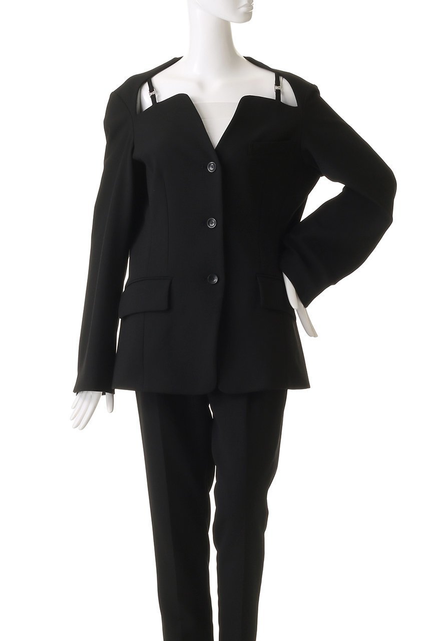 【プランク プロジェクト/PRANK PROJECT】のオープンネックジャケット / Open Neck Jacket 人気、トレンドファッション・服の通販 founy(ファニー) 　ファッション　Fashion　レディースファッション　Fashion for Women　アウター　Coat / Outerwear Collection　レディースジャケット・軽アウター　Jackets　おすすめ　Recommended / Our Picks　カッティング　Cutting Detail　クラシカル　Classical, Vintage-Inspired　シェイプ　Shape, Slim Fit　ジャケット　Jacket, Outerwear　スウェット / スエット　Sweatshirt, Sweatwear　セットアップ　Set-Up, Coordinated Outfit　チェック　Check, Plaid, Tartan　デニム　Denim, Jeans Material　ボトム　Bottoms, Lower Wear　マニッシュ　Mannish, Boyish　無地　Plain, Solid Color　other-2|ID: prp329100004308152 ipo3291000000032966928