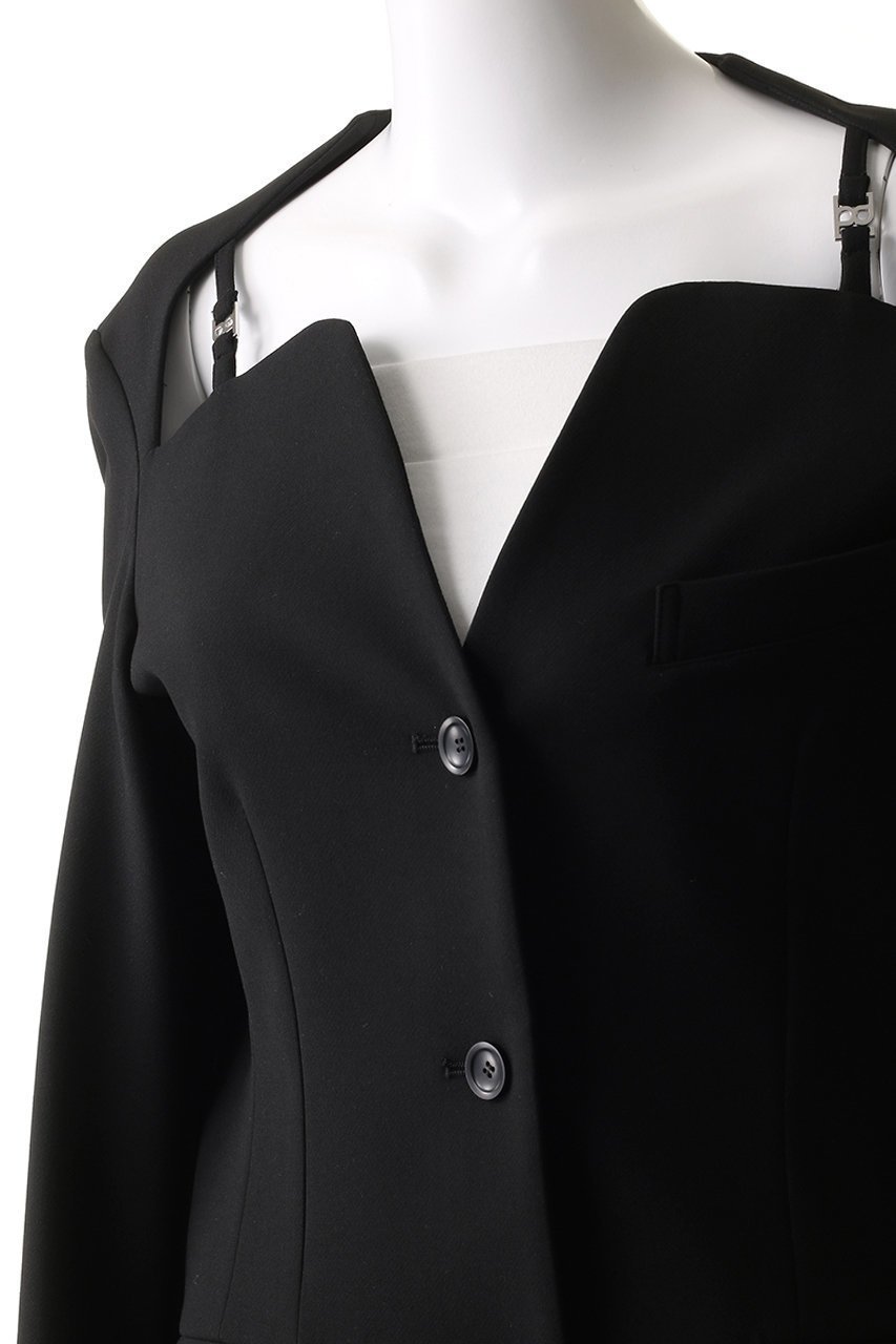 【プランク プロジェクト/PRANK PROJECT】のオープンネックジャケット / Open Neck Jacket 人気、トレンドファッション・服の通販 founy(ファニー) 　ファッション　Fashion　レディースファッション　Fashion for Women　アウター　Coat / Outerwear Collection　レディースジャケット・軽アウター　Jackets　おすすめ　Recommended / Our Picks　カッティング　Cutting Detail　クラシカル　Classical, Vintage-Inspired　シェイプ　Shape, Slim Fit　ジャケット　Jacket, Outerwear　スウェット / スエット　Sweatshirt, Sweatwear　セットアップ　Set-Up, Coordinated Outfit　チェック　Check, Plaid, Tartan　デニム　Denim, Jeans Material　ボトム　Bottoms, Lower Wear　マニッシュ　Mannish, Boyish　無地　Plain, Solid Color　other-5|ID: prp329100004308152 ipo3291000000032966935