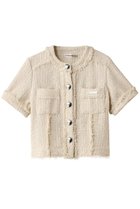 【プランク プロジェクト/PRANK PROJECT】のハーフスリーブツイードトップ / Half-Sleeve Tweed Top WHT(ホワイト)|ID: prp329100004308153 ipo3291000000032925381