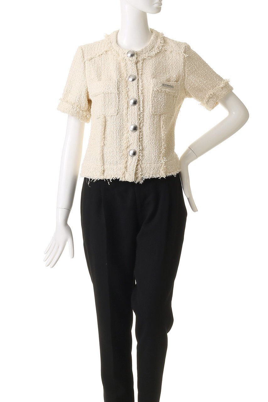 【プランク プロジェクト/PRANK PROJECT】のハーフスリーブツイードトップ / Half-Sleeve Tweed Top 人気、トレンドファッション・服の通販 founy(ファニー) 　ファッション　Fashion　レディースファッション　Fashion for Women　アウター　Coat / Outerwear Collection　レディースジャケット・軽アウター　Jackets　おすすめ　Recommended / Our Picks　インナー　Innerwear　カーゴパンツ　Cargo Pants, Utility Pants　コンパクト　Compact, Small Size　ジャケット　Jacket, Outerwear　タンク　Tank Top, Sleeveless Top　ツイード　Twill, Twill Weave　ワイド　Wide, Wide Fit　エレガント 上品　Elegant　夏　Summer　春　Spring　S/S・春夏　SS, Spring/Summer, Warm Season　other-2|ID: prp329100004308153 ipo3291000000032925392