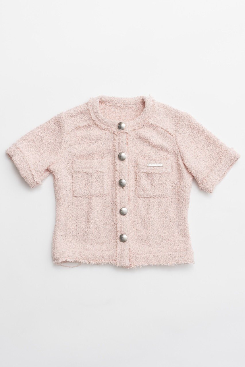 【プランク プロジェクト/PRANK PROJECT】のハーフスリーブツイードトップ / Half-Sleeve Tweed Top インテリア・キッズ・メンズ・レディースファッション・服の通販 founy(ファニー) 　ファッション　Fashion　レディースファッション　Fashion for Women　アウター　Coat / Outerwear Collection　レディースジャケット・軽アウター　Jackets　おすすめ　Recommended / Our Picks　インナー　Innerwear　カーゴパンツ　Cargo Pants, Utility Pants　コンパクト　Compact, Small Size　ジャケット　Jacket, Outerwear　タンク　Tank Top, Sleeveless Top　ツイード　Twill, Twill Weave　ワイド　Wide, Wide Fit　エレガント 上品　Elegant　夏　Summer　春　Spring　S/S・春夏　SS, Spring/Summer, Warm Season　PNK(ピンク)|ID: prp329100004308153 ipo3291000000036797205