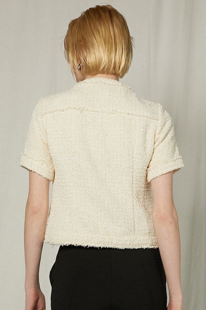 【プランク プロジェクト/PRANK PROJECT】のハーフスリーブツイードトップ / Half-Sleeve Tweed Top 人気、トレンドファッション・服の通販 founy(ファニー) 　ファッション　Fashion　レディースファッション　Fashion for Women　アウター　Coat / Outerwear Collection　レディースジャケット・軽アウター　Jackets　おすすめ　Recommended / Our Picks　インナー　Innerwear　カーゴパンツ　Cargo Pants, Utility Pants　コンパクト　Compact, Small Size　ジャケット　Jacket, Outerwear　タンク　Tank Top, Sleeveless Top　ツイード　Twill, Twill Weave　ワイド　Wide, Wide Fit　エレガント 上品　Elegant　夏　Summer　春　Spring　S/S・春夏　SS, Spring/Summer, Warm Season　other-7|ID: prp329100004308153 ipo3291000000036797212