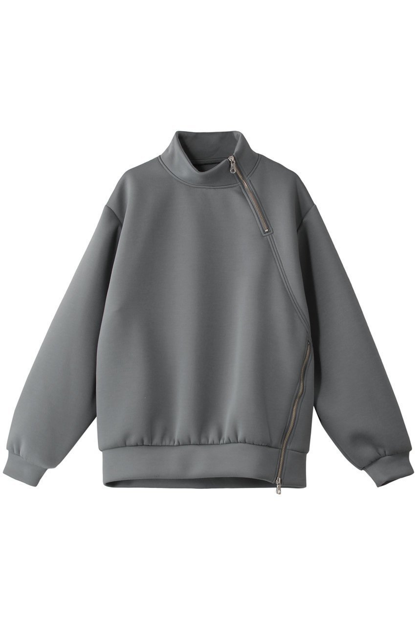 【アルアバイル/allureville】のボンディングアシンメトリーZIPプルオーバー インテリア・キッズ・メンズ・レディースファッション・服の通販 founy(ファニー) 　ファッション　Fashion　レディースファッション　Fashion for Women　トップス・カットソー　Cut & Sew Tops　シャツ・ブラウス・オフィスカジュアル　Elegant Blouses & Button-Ups　レディースパーカー・カジュアルフーディー　Casual Hoodies & Sweatshirts　ロングTシャツ・Tシャツ　Longline T-Shirts & Tees　カジュアルプルオーバー・ニットトップス　Pullovers & Knit Tops / Casual Pullovers　スウェット・クルーネックトップス　Sweatshirts & Crewnecks / Relaxed Fit Sweat Tops　カットソー・ベーシックTシャツ　Cut-and-Sewn Tops / Stretch Tees & Basics　エアリー　Airy Texture　スリット　Slit, Slit Detail　フィット　Fit, Slim Fit　ミックス　Mix, Mixed Style　エレガント 上品　Elegant　再入荷　Restock / Back in Stock　グレー|ID: prp329100004308197 ipo3291000000032705765
