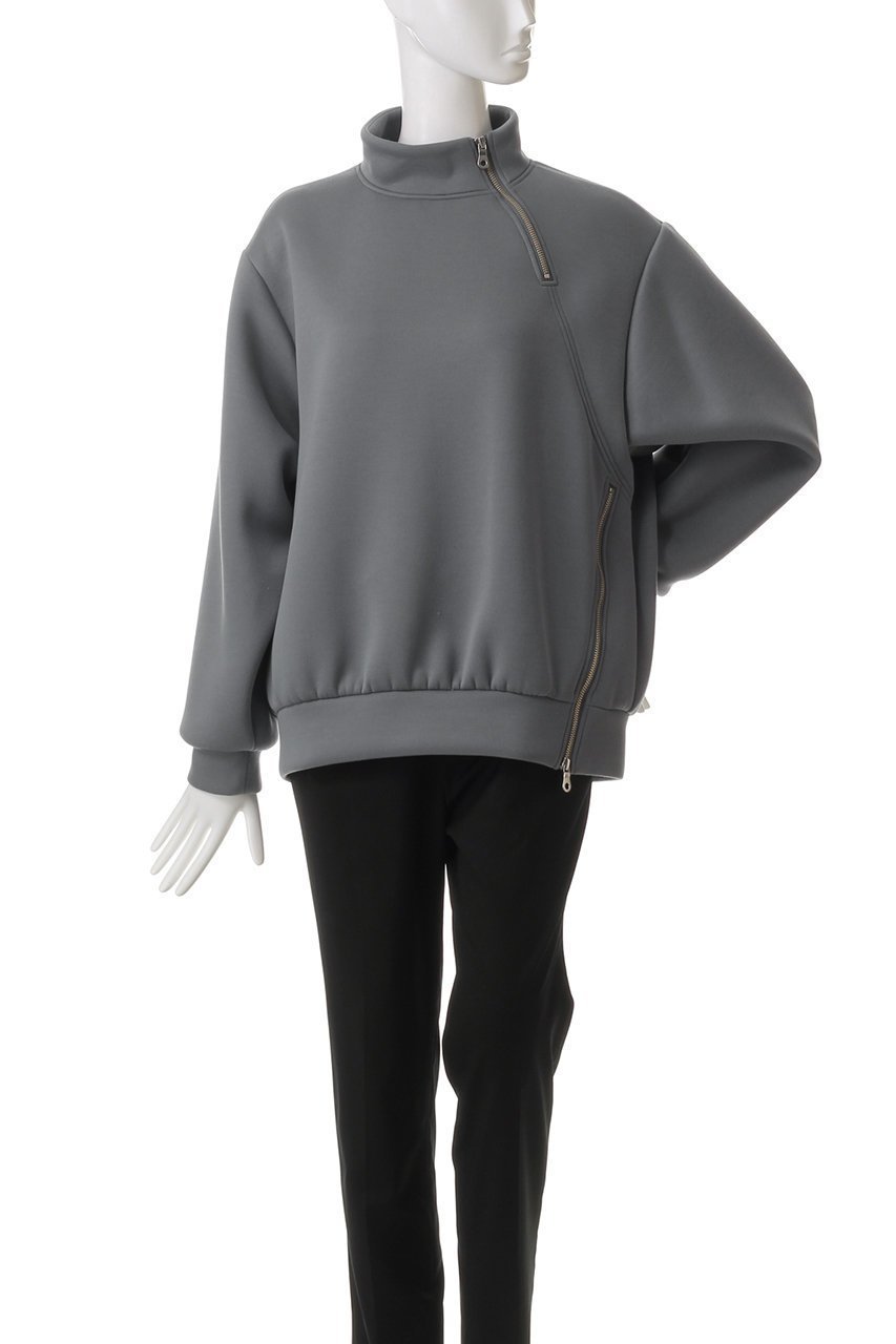 【アルアバイル/allureville】のボンディングアシンメトリーZIPプルオーバー 人気、トレンドファッション・服の通販 founy(ファニー) 　ファッション　Fashion　レディースファッション　Fashion for Women　トップス・カットソー　Cut & Sew Tops　シャツ・ブラウス・オフィスカジュアル　Elegant Blouses & Button-Ups　レディースパーカー・カジュアルフーディー　Casual Hoodies & Sweatshirts　ロングTシャツ・Tシャツ　Longline T-Shirts & Tees　カジュアルプルオーバー・ニットトップス　Pullovers & Knit Tops / Casual Pullovers　スウェット・クルーネックトップス　Sweatshirts & Crewnecks / Relaxed Fit Sweat Tops　カットソー・ベーシックTシャツ　Cut-and-Sewn Tops / Stretch Tees & Basics　エアリー　Airy Texture　スリット　Slit, Slit Detail　フィット　Fit, Slim Fit　ミックス　Mix, Mixed Style　エレガント 上品　Elegant　再入荷　Restock / Back in Stock　other-2|ID: prp329100004308197 ipo3291000000032705766